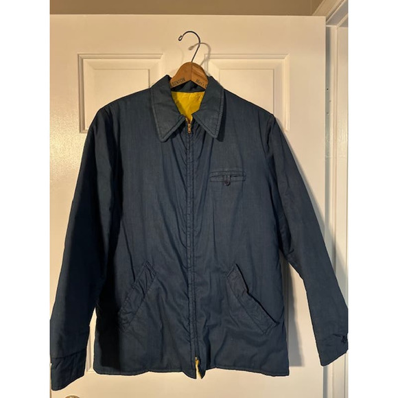 Vintage Men's Steel Blue Mechanics Jacket- Reversible - Picture 1 of 8